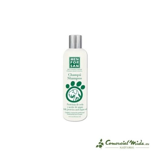 Champú MENFORSAN 300ml con proteinas de seda y aceite de argan para perros