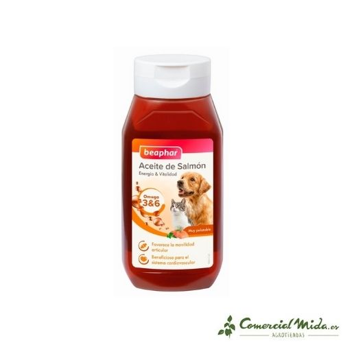 Suplemento alimenticio para perros y gatos Aceite de Salmón 425 ml de Beaphar