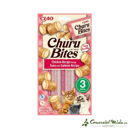 Churu Bites Snack Atún y Salmón para Gatos