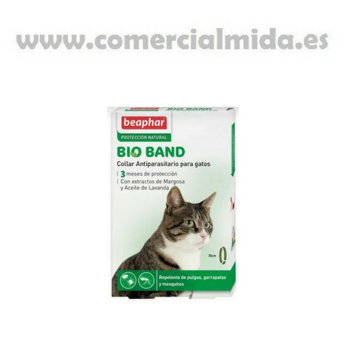 Collar antiparasitario para gatos BioBand de Beaphar con extracto de margosa. 35 cm