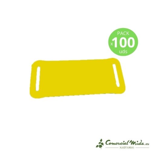Crotal para collar 9,5 cm x 4 cm amarillo 100 unidades de Insprovet