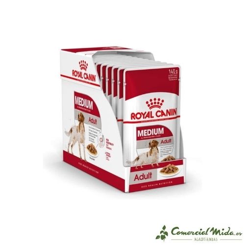 Caja Royal Canin Medium Adult para perros adultos medianos (10 x 140 gr)