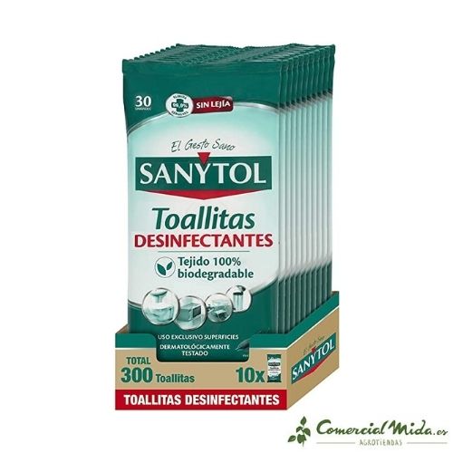 Caja de toallitas desinfectantes Sanytol coronavirus