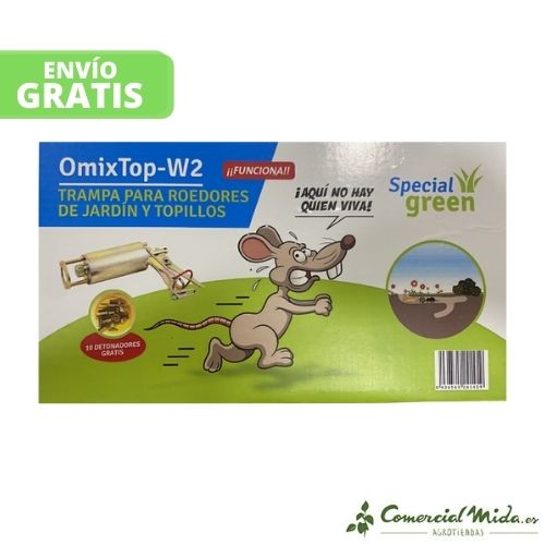 Omixtop-W2 Special Green Trampa con cartucho para topos, topillos y roedores de jardín
